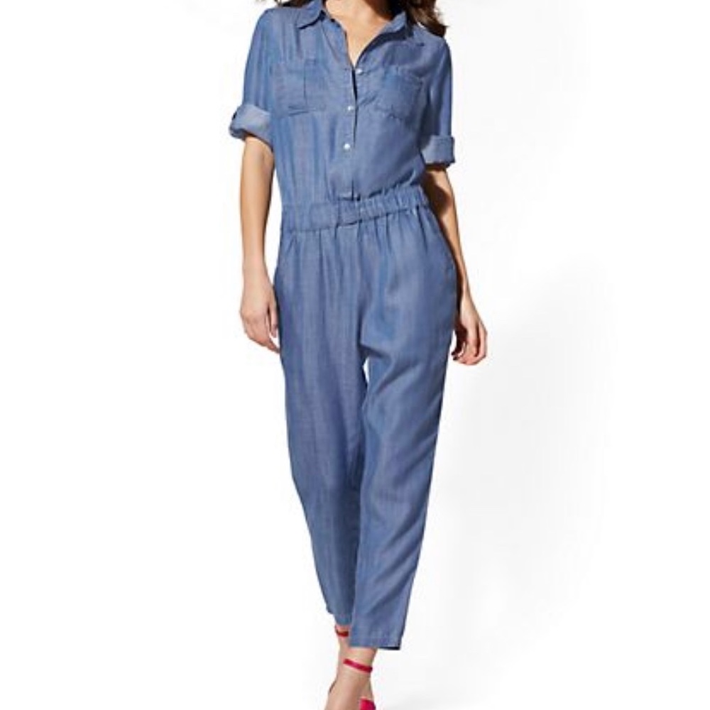 Ultra-Soft Chambray Jumpsuit - Indigo - Soho Jeans